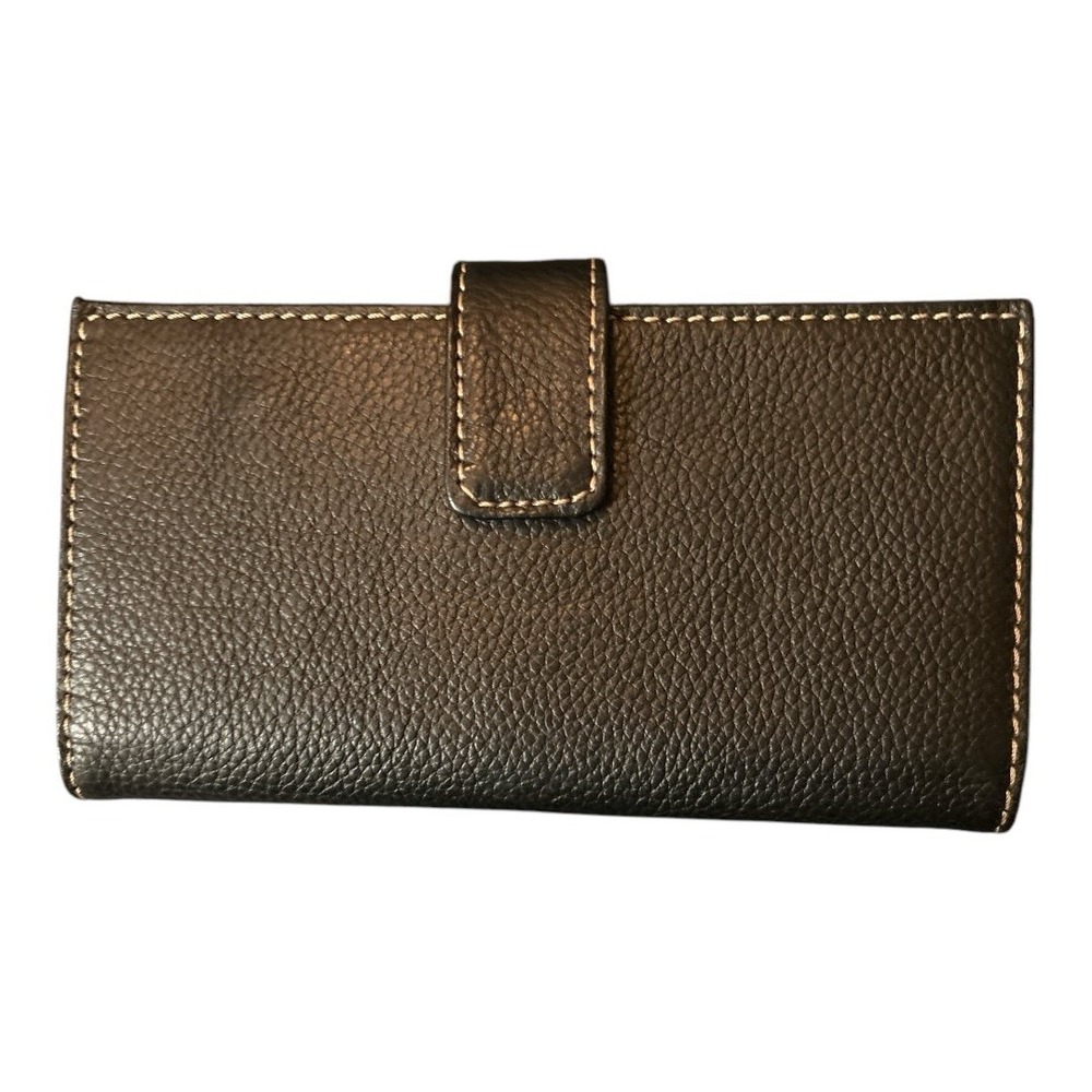 Leather Cowhide Wallet - Black NWOT